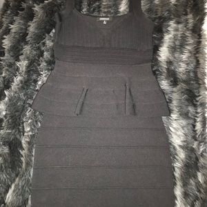Lulus Black ribbed body con dress